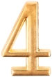 Цифра для номера квартиры "4" мет.,золото (5068) 