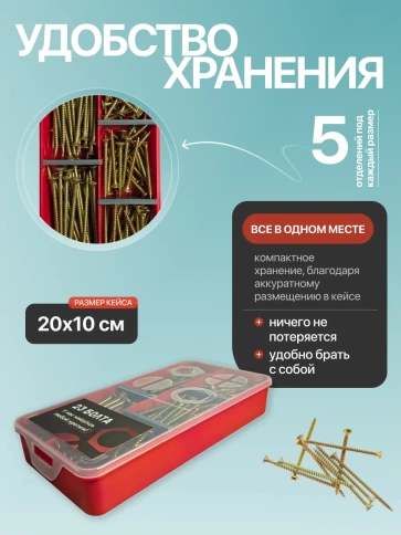 Саморезы по дереву М5 ЖЦ в органайзере НАБОР 2 фото 5