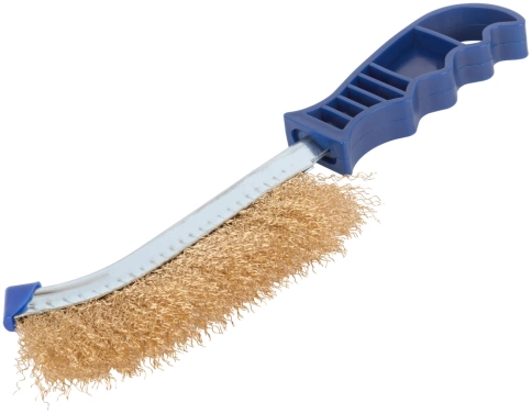 Щетка зачистная, латунир.вит.проволока 0,3мм, 250 мм пласт. рук. CUTOP Profi фото 1