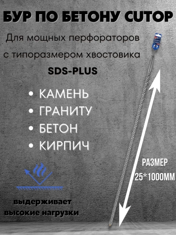 Бур по бетону CUTOP, Profi, двойная резьба, SDS-Plus, фото 121