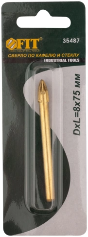 Сверло по кафелю и стеклу 4реж.кромки, титан.покр. фото 15