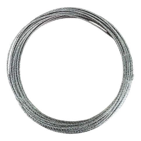 Трос стальной 6/8 с зажимами (4 шт.) ОЦ в оплетке, 20 м. фото 1