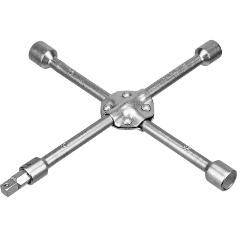 Ключ-крест баллонный 17х19х21х22х1/2 мм усиленный,с переходником на 1/2 Stels фото 1