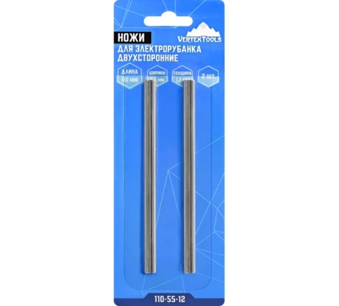 Ножи д/рубанка эл-го двухстор. 110х5,5х1,2 мм 2 шт фото 1
