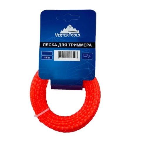 Леска для триммера витой квадрат 3 мм V 15 м  VERTEX фото 1