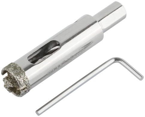 Коронка по керамограниту, камню и кафелю кольцев с центров сверлом 16х70 мм фото 1