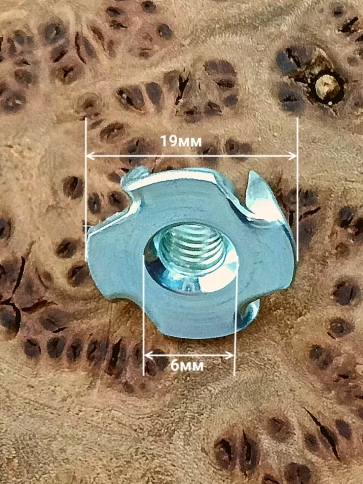 Гайка мебельная М6 крыльчатая DIN1624, 400 шт контейнер фото 2