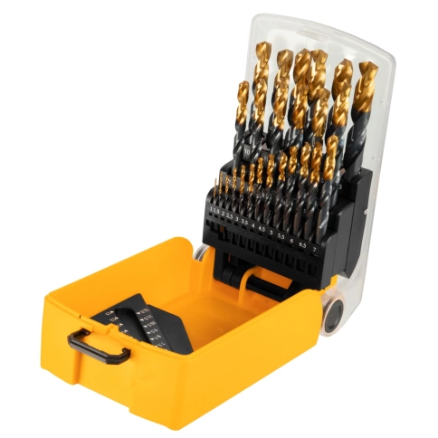 Набор сверл по металлу HSS-Tin Golden Tip 1-13мм 25шт. Denzel фото 1