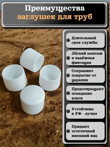 Заглушка для труб наружная круглая d 20 мм белая, 16 шт фото 3