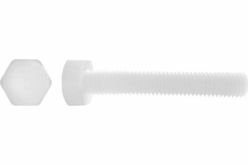 Болт полиамидный 5х20 мм DIN 933 (пластик), 10 шт. фото 4