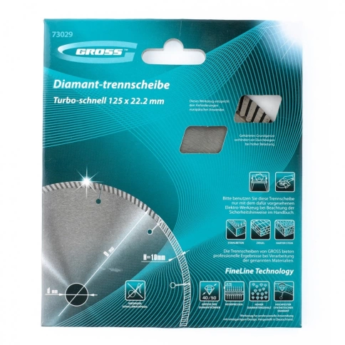 Диск алмазный турбо с лазерн.перфорац. сухое резание Gross фото 8