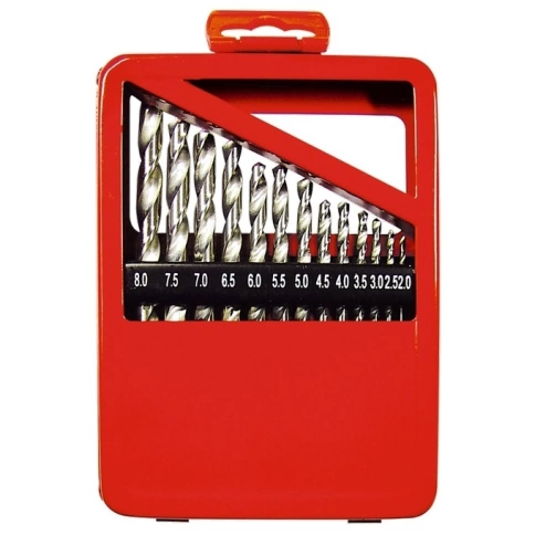 Набор сверл по металлу HSS 2-8мм 13шт.цилиндр.хвост.,мет.кор.Matrix фото 1