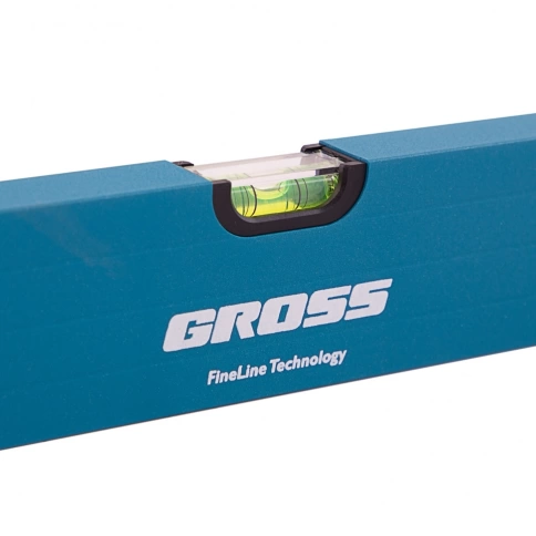 Уровень алюминиевый усиленный с ударопрочными заглушками 3 глазка рукоятки 1500 мм Gross фото 3