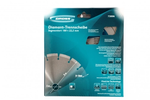 Диск алмазный лазерная приварка сегментов сухое резание 180х22,2 мм Gross фото 4