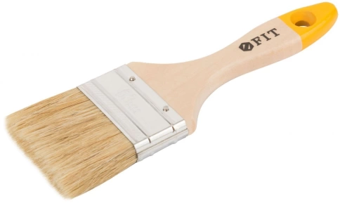 Кисть флейцевая Стандарт-Плюс, натур.светл.щетина, дерев.ручка 2,5" 63 мм фото 1