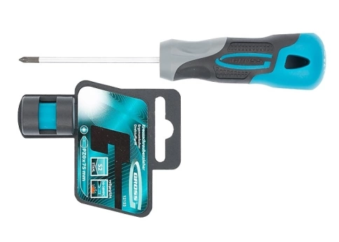 Отвертка PZ0x75 мм, S2, трехкомпонентная рукоятка Gross фото 2