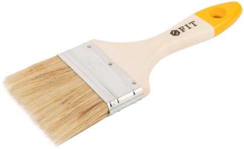 Кисть флейцевая Стандарт-Плюс, натур.светл.щетина, дерев.ручка 3" 75 мм фото 1