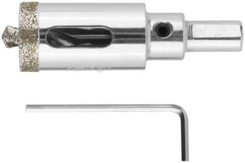 Коронка по керамограниту, камню и кафелю кольцев с центров сверлом 22х67 мм фото 2