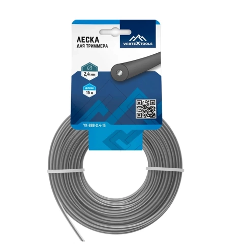 Леска для триммера круглая с сердечником 2,4 мм V 15 м  VERTEX фото 1