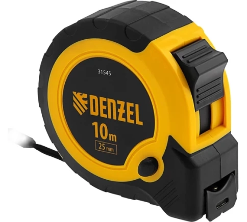 Рулетка двухкомпонентн. корпус кнопка-пауза 10м х 25мм Denzel фото 1