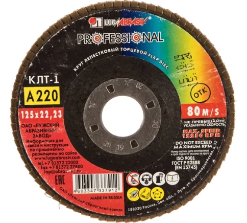 Круг лепестковый плоский 125х22 мм A 220 КЛТ1 Луга фото 1