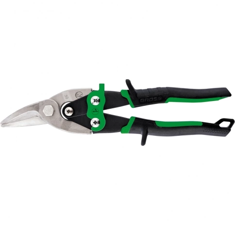 Ножницы по металлу PIRANHA, 250 мм,прямой и правый рез., сталь-CrMo, двухкомп.рук Gross фото 1