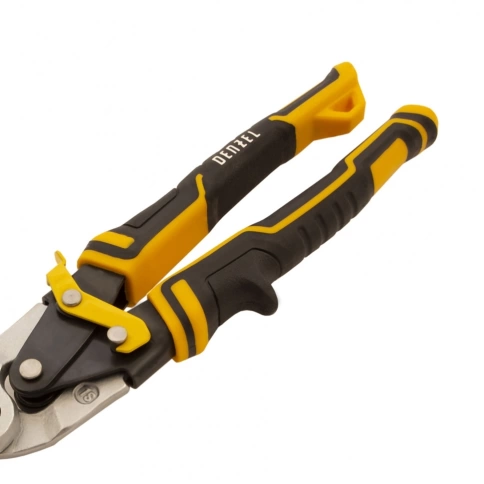 Ножницы по металлу,, прямой проходной рез., сталь-CrMo, трехкомп.рук Denzel фото 4