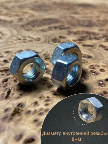 Гайка высокопрочная М8, оцинкованная к.п.8 DIN934 (10 шт.) фото 3