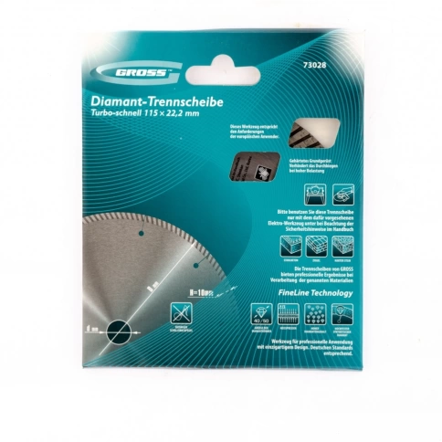 Диск алмазный турбо с лазерн.перфорац. сухое резание Gross фото 5