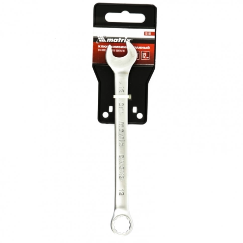 Ключ комбинированный матовый хром 12 мм CrV Matrix фото 4