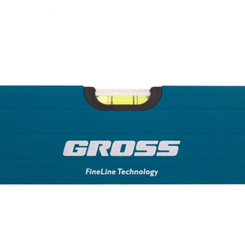 Уровень алюминиевый усиленный с ударопрочными заглушками 3 глазка рукоятки 1000 мм Gross фото 2