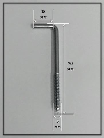 Шуруп с костылем L-образный 5х70 20шт фото 2