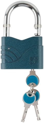 Замок навесной Блюз синий 70х54 мм стальная дужка 10 мм (2759) фото 5