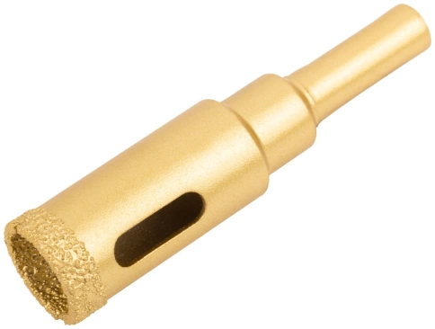 Коронка по керамограниту,камню,кафелю,стеклу кольцев.алмазн. 16х65 мм вакуумн.спекание фото 1