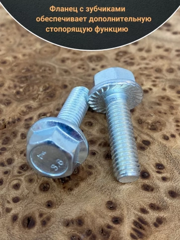 Болт М5х25 с фланцем к.п.8.8 ОЦ DIN6921, (10 шт.) фото 3