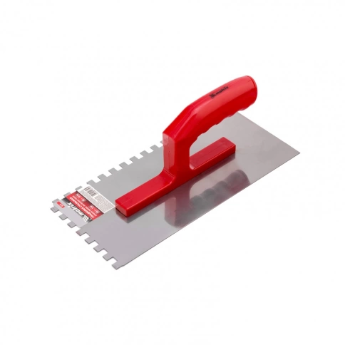 Гладилка стальная 280х130 мм зеркальн.полир.пластмас.ручка зуб 8х8 мм Matrix фото 1