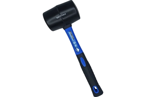 Киянка резиновая, черная резина, фибергласовая рукоятка 680 гр. VERTEXTOOLS фото 1