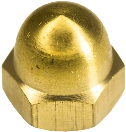 Гайка М4 латунная колпачковая DIN1587, 10 шт. фото 5