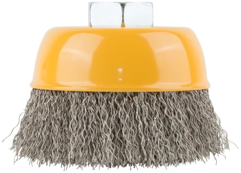 Корщетка-чашка, гайка М14, волнистая проволока, нерж.сталь 75 мм фото 2