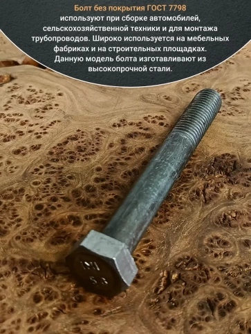 Болт без покрытия 14х100 мм ГОСТ 7798, 10 шт. фото 4