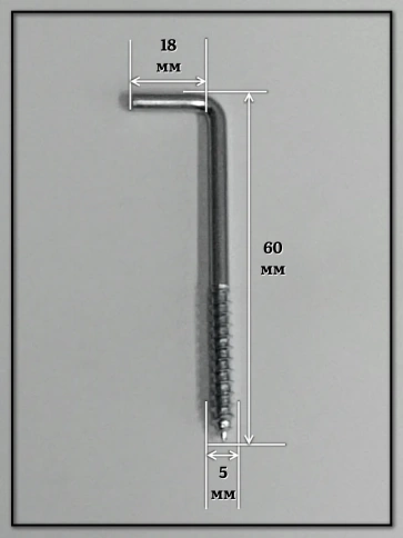 Шуруп с костылем L-образный 5х60 30 шт фото 2