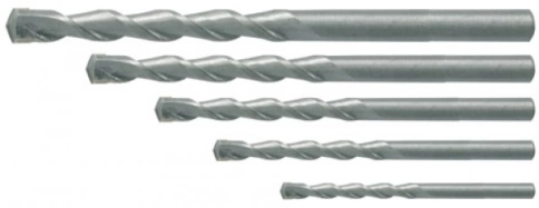 Набор сверл победитовых ударных, цилиндрич.хвостовик 5шт. (4-5-6-8-10 мм) фото 1