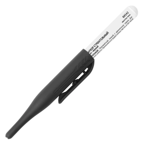 Маркер строительный перманентный тонкий, удлиненное перо, черный фото 1