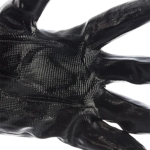 Перчатки полиэфирные с черным нитрильным покрытием, 15 класс вязки, размер L, Сибртех фото 2