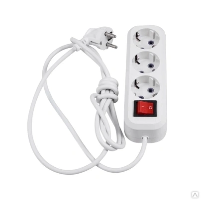 Удлинитель эл.бытовой без заземления UNIVERSAL 6А 1300Вт 3 гнезда 3м(639М-03) фото 1