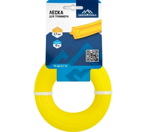 Леска для триммера звезда 2,7мм V 15м  VERTEX фото 1
