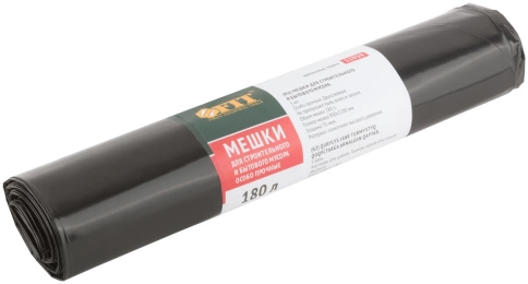 Мешки для строит. мусора ПВД особопроч. 180л 900х1200 мм 70 мкм 5шт фото 1