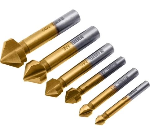 Набор зенковок HSS М3-М10 6 шт металлич.кейс Denzel фото 1