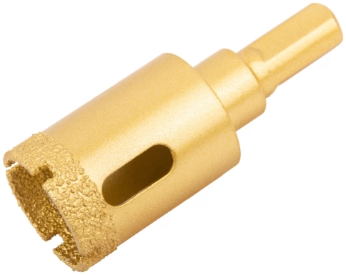 Коронка по керамограниту,камню,кафелю,стеклу кольцев.алмазн. 25х65 мм вакуумн.спекание фото 1