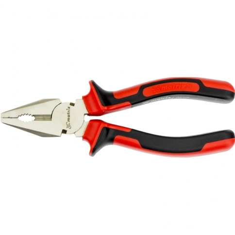 Плоскогубцы NICKEL, никелированные двухкомпонентные рукоятки 200 мм Matrix фото 1